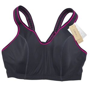 Cacique Sport High Impact Molded Underwire Bra‎ 40D Gray Pink S271801